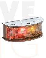 Hella HD LED Side Marker - Red / Amber Illuminated, Polished S/S Housing (2058P)