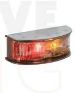 Hella 2058 LED Side Marker Red / Amber Illuminated, Satin S/S Housing